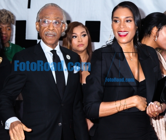 Aisha Mcshaw and Reverend Al Sharpton attendss at World Premiere