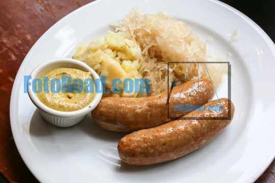 Bratwurst on plate