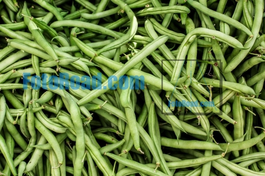 Fresh green beans background