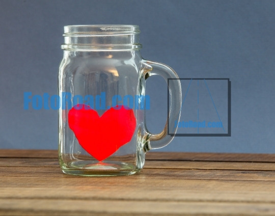 Paper heart in jar