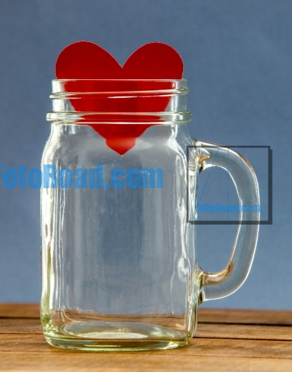 Paper heart in jar 2