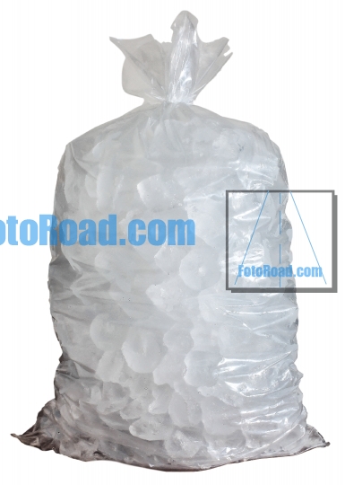 Plastic bag with ice cut out