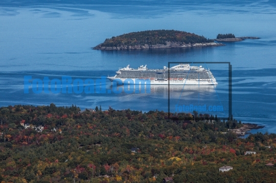 Regal Princess view from Cadilac Mountain  a Royal-class cruise 