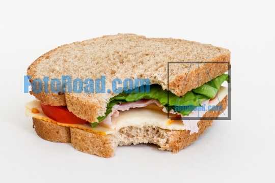 Sandwich on white background on white