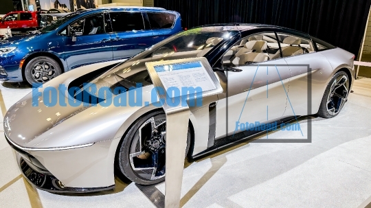 Electric Chrysler Halcyon concept  displayed on  NYIAS 2025 at P