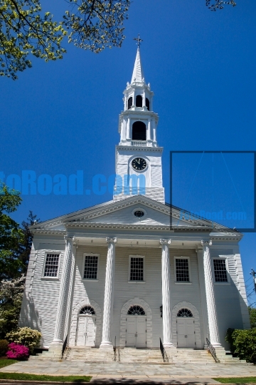 First Congregational Church in nice spring day